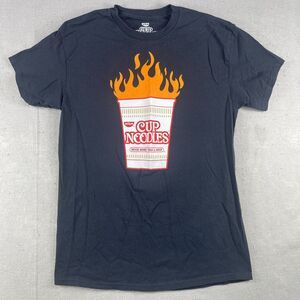 Cup Noodles  T-Shirt Size Medium Double Sided  "I'm Just Warming Up" Black Tee